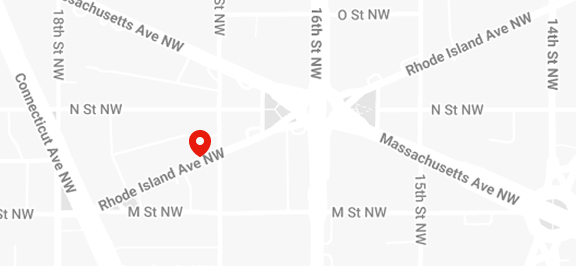 A map of the streets around the Washington DC office